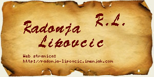 Radonja Lipovčić vizit kartica